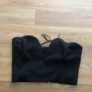 Dynamite strapless sweetheart crop